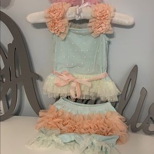 Beautiful cheer lace and ruffled girl’s Outfit💖